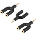 Headphone Splitter Adapter [3-Pack] Aux Stereo Y Jack Splitter Adaptor 3.5Mm Male To 2 Port 3.5Mm Female Compatible With Headset Earphone Iphone Ipad Samsung Lg Tablets Mp3 Players