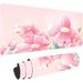 Pink Floral Mouse Pad for Office Desk 31.5 x 11.8 Large Mouse Mat Gaming for Computer Laptop Lotus Flower Mice Pad Nature Rubber Base Non Slip Mousepad Waterproof for Home Table BDZXSE023