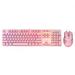Ajazz Mechanical Keyboard Combo USB Wired Gaming Keyboard Set 104 Keys Mixed Keyboard Pink (Blue Switch)