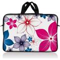 LSS 10.2 inch Laptop Sleeve Bag Carrying Case with Handle for 8 8.9 9 10 10.2 Apple MacBook Acer Dell Hp Sony White Pink Blue Flower Leaves