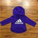 Adidas Shirts & Tops | Adidas Baby Girl Purple Metallic Logo Hooded Ruffle Top Size 9m | Color: Purple | Size: 9mb