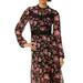 Nine West Dresses | Nine West Floral Chiffon Lace Long Sleeve Dress Size 12 | Color: Black/Pink | Size: 12