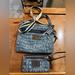 Coach Bags | Coach New York Poppy Signature Wordblock Denim Purse And Zipper Wallet | Color: Blue | Size: 13 Inches Long 10 Inches High