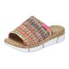 Pantolette RIEKER, Damen, Gr. 37, bunt (multi), Textil, modisch, Schuhe, Keilabsatz, Sommerschuh, Schlappen im Sommerlook, Topseller
