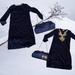 Lilly Pulitzer Dresses | Lilly Pulitzer Navy Sweater Dress Gold Embroidered Detail | Color: Blue/Gold | Size: Xs