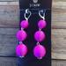 J. Crew Jewelry | J Crew Nwt Pink Lightweight Triple Graduated Ball Fabric Earrings! | Color: Gold/Pink | Size: 2.5” Drop 5/8” Width