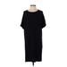 Michael Stars Casual Dress - Shift Crew Neck Short sleeves: Black Print Dresses - Women's Size X-Small