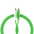 Dj Techtools Chroma Cables Audio MK2 RCA – RCA Green, hochwertiges Stereo Kabel (Easy Wrap HQ Gummi, vergoldete Steckverbinder, 2,0m lang, Adapterkabel, integrierter Klettkabelbinder), Grün