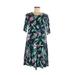 Old Navy Casual Dress - A-Line Crew Neck Short sleeves: Blue Floral Dresses - Women's Size Medium