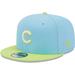 Men's New Era Light Blue/Neon Green Chicago Cubs Spring Basic Two-Tone 9FIFTY Snapback Hat