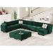 Green Sectional - Everly Quinn Nairoby 169.4" W Oversize Velvet Upholstered Modular Sectional Sofa Set U Shaped Couch w/ Storage Velvet | Wayfair