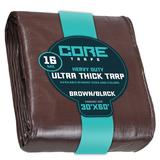 Core Tarps 30 ft. x 60 ft. 16 Mil Heavy Duty Polyethylene Tarp, Waterproof, Rip & Tear Proof Aluminum in Brown | 1 H x 30 W x 60 D in | Wayfair