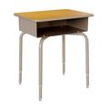 Flash Furniture Goddard Student Desk w/ Open Front Metal Book Box Wood/Metal in Brown | 31.25 H x 24 W x 18 D in | Wayfair FD-DESK-GY-MPL-GG