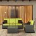 Forever Patio Barbados 3 Piece Sofa Seating Group w/ Sunbrella Cushions Synthetic Wicker/All - Weather Wicker/Wicker/Rattan in Gray | Wayfair