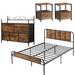 Trent Austin Design® Kempst Platform 4 Piece Configurable Bedroom Set Wood & Metal/Metal in Black/Brown | 40 H x 62 W x 83 D in | Wayfair