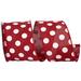 The Holiday Aisle® White Jumbo Dots Linen Wi Edge Ribbon Fabric in Red | 2.5 H x 360 W x 4 D in | Wayfair 3A7C04435D43413287C79C0FE0EEBA84