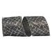 The Holiday Aisle® Sequin Glimmer Lattice Deluxe Wired Edge Ribbon Fabric in Gray/Yellow | 4 H x 180 W x 6 D in | Wayfair