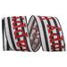 The Holiday Aisle® Happy Holiday Glitter Bi Stripes Linen Wired Edge Ribbon Fabric in Black/White | 2.5 H x 360 W x 4 D in | Wayfair