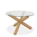 Bentley Turin Glass Light Oak Round Dining Table