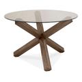 Bentley Turin Glass Dark Oak Round Dining Table