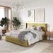 Lark Manor™ Albertien Lift Up Wingback Platform Bed Upholstered/Metal/Polyester in Yellow | 42.1 H x 57.7 W x 80.7 D in | Wayfair