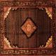 Black/Brown 96 x 96 x 0.08 in Area Rug - Bungalow Rose Milvin Oriental Machine Woven Chenille Area Rug in Brown/Black/Red Chenille | Wayfair