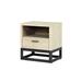 Latitude Run® Burr 1 - Drawer Solid Wood Nightstand in White Wood in Brown/White | 23.3 H x 21.5 W x 15.5 D in | Wayfair