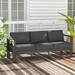 Wade Logan® Bolanle 76" Wide Outdoor Patio Sofa w/ Cushions Olefin Fabric Included/Metal in Gray | 31.5 H x 76 W x 26 D in | Wayfair