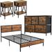 Trent Austin Design® 4 Piece Wooden Bedroom Set Wood Bed Frame, 5 Drawers Dresser, Nightstand Set Wood/Metal in Black/Brown | Wayfair