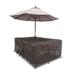 Arlmont & Co. HeavyDuty Multipurpose Waterproof Outdoor Rectangle Dining Table &Chair Set Cover w/ Umbrella Hole in Gray/Brown | Wayfair