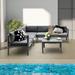 Latitude Run® 3 Piece Sofa Seating Group w/ Cushions Metal/Rust - Resistant Metal in Gray | 25.5 H x 84.5 W x 27 D in | Outdoor Furniture | Wayfair