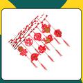 The Holiday Aisle® 48 Piece 2023 Chinese New Year Holiday Shaped Ornament Set Fabric in Red/Yellow | 11.4 H x 2 W x 0.2 D in | Wayfair