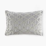 Croscill Aumont Embroidered Velvet Throw Pillow Down/Feather/Velvet in Gray | 15 H x 22 W x 5 D in | Wayfair CCL30-0026