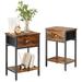 17 Stories Delassite Steel Nightstand Wood/Metal in Brown | 23.6 H x 15.74 W x 11.8 D in | Wayfair 63D61054BF294989A256C010239F6B62