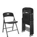 Xiangong Plastic/Resin Stackable Folding Chair Set of 4 Plastic/Resin in Black | 31.1 H x 20 W x 18.5 D in | Wayfair W5156546