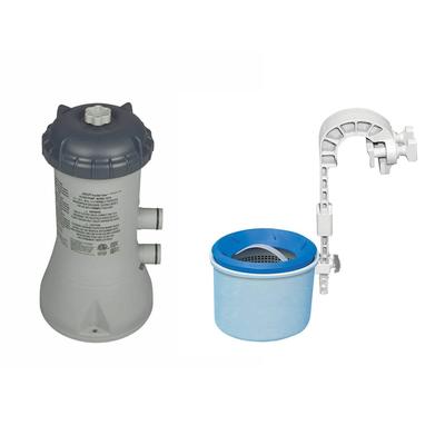 Intex 1000 GPH Easy Set Pool Filter Pump System & Wall Mount Automatic Skimmer - 8.3