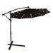 SYNGAR 10ft Outdoor Solar LED Patio Umbrella Offset Hanging Outdoor Umbrella with 24 LED Bulbs Solar Panel Crank & Cross Umbrella Base Perfect for Patio Yard Garden Poolside Chocolate D116