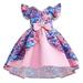 ZHAGHMIN Baby Girls Rompers Dress Child Girls Fly Sleeve Pageant Dress Birthday Party Kids Floral Prints Bowknot Gown Princess Dress Toddler Girl Clothes Dresses for 3 Year Old Girls Christmas Baby