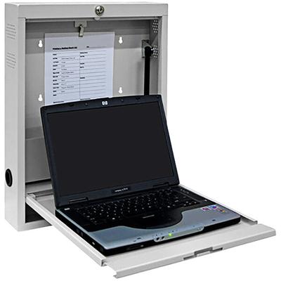Omnimed 18" x 4" x 23 3/4" Light Gray Laptop Key Lock Wall Desk 291559-LG