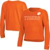 Women's Russell Orange Clemson Tigers Fashion Cropped Long Sleeve T-Shirt