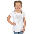 T-Shirt TRIGEMA "TRIGEMA mit glitzerndem Herz-Motiv" Gr. 152, weiß Kinder Shirts T-Shirts