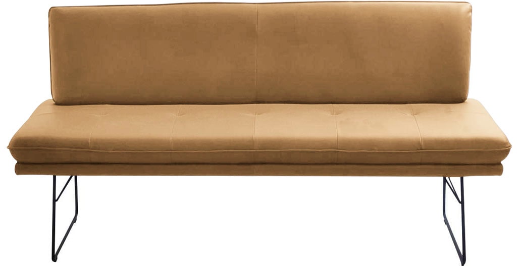 Polsterbank K+W KOMFORT & WOHNEN, gelb (curcuma), B:172cm H:87cm T:65cm, Sitzbänke, Polsterbank in Spitzkissenoptik, Sitzsteppung, in 2 Größen wählbar