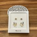 Madewell Jewelry | Madewell Stud & Hoop Earring Set, Gold | Color: Gold | Size: Os