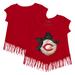 Girls Toddler Tiny Turnip Red Cincinnati Reds Baseball Bow Fringe T-Shirt