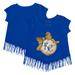 Girls Toddler Tiny Turnip Royal Kansas City Royals Baseball Bow Fringe T-Shirt