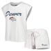 Women's Concepts Sport White/Cream Denver Broncos Montana Knit T-Shirt & Shorts Sleep Set