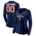 Women's Fanatics Branded Navy San Diego Padres Cooperstown Collection Personalized Winning Streak Long Sleeve V-Neck T-Shirt