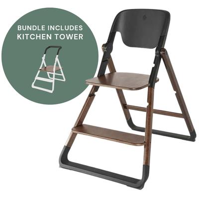 Ergobaby Evolve Chair + Kitchen Tower Bundle - Dark Wood