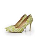 Moda in Pelle Women's Cabaret Lime Zebra Nubuck Heeled Court Shoes 7