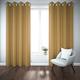 Rayyan Thermal Insulated Blackout Ring Top Curtains Pair Of 2 Eyelet Blackout Curtains With Tie Backs Luxury Feel Soft Touch Room Darkening Curtain (Ochre, W90 xL54 (W228cmxL137cm))